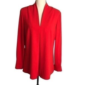 Brand New Donna Degnan Red Long Sleeve V Neck Tunic top Size 8